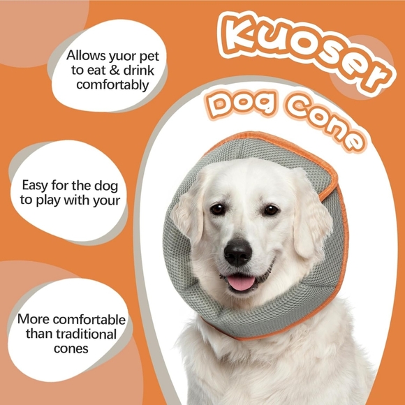Kuoser Soft Dog Cone Collar After Surgery Adjustable Dog Recovery Size XL Orange - Picture 11 of 13